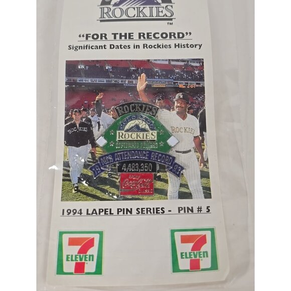 Colorado Rockies 1994 Lapel Pin Series #5 "For The Record" - Attendance Record - Picture 2 of 3